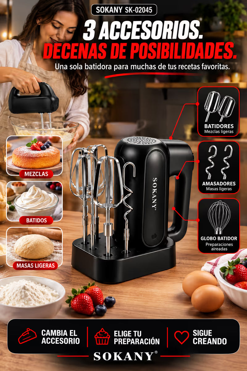 Batidora 3 En 1 Sokany