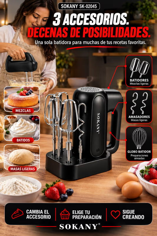 Batidora 3 En 1 Sokany