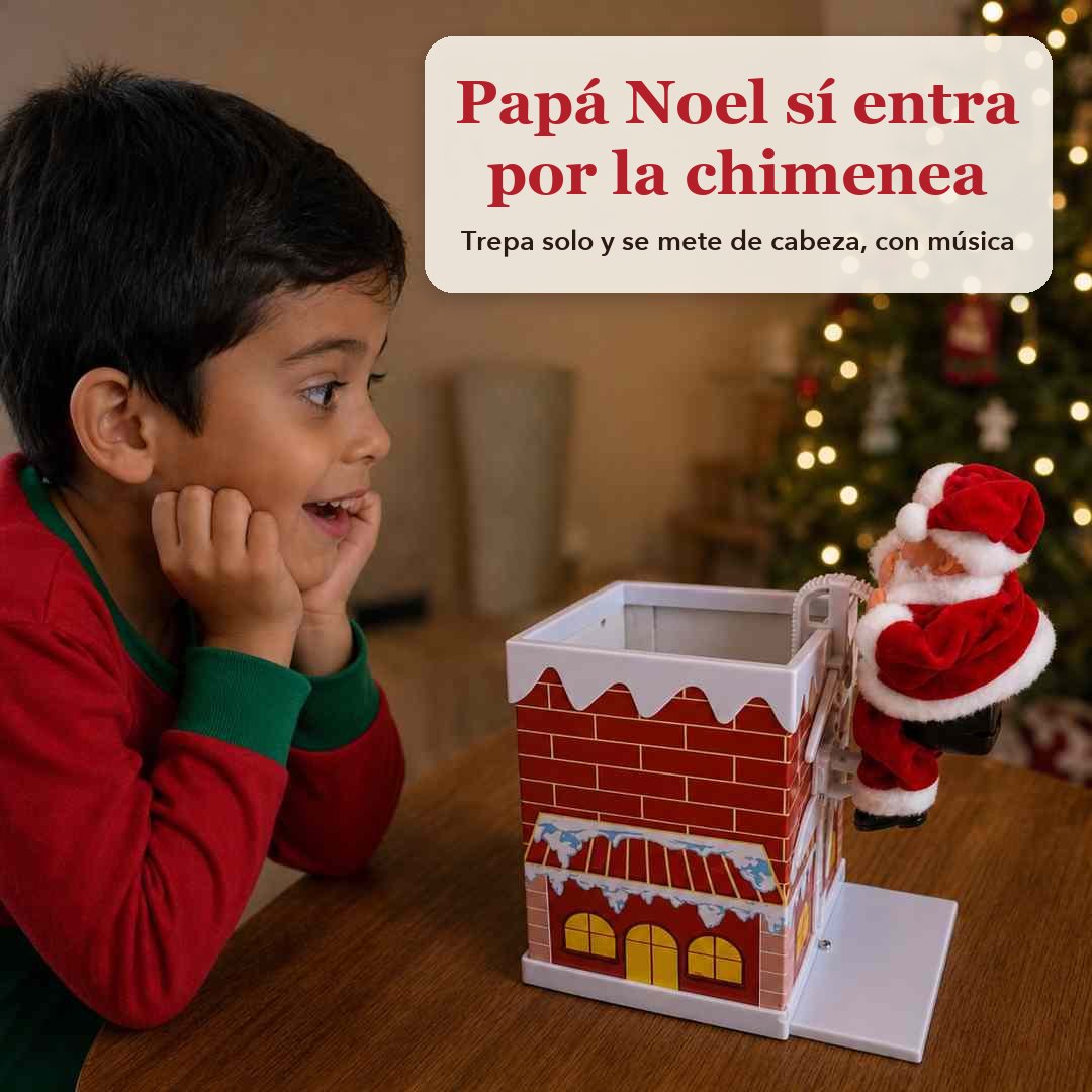 Papá Noel en la Chimenea - Trepa y se Mete Solo, con Música