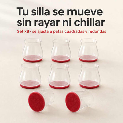 Protector Silicona Patas de Silla x8 - Sin Rayas ni Chillidos