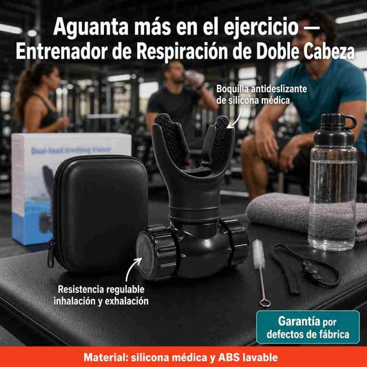 Entrenador de Respiración Doble Cabeza - Más Resistencia al Entrenar - Envío Gratis