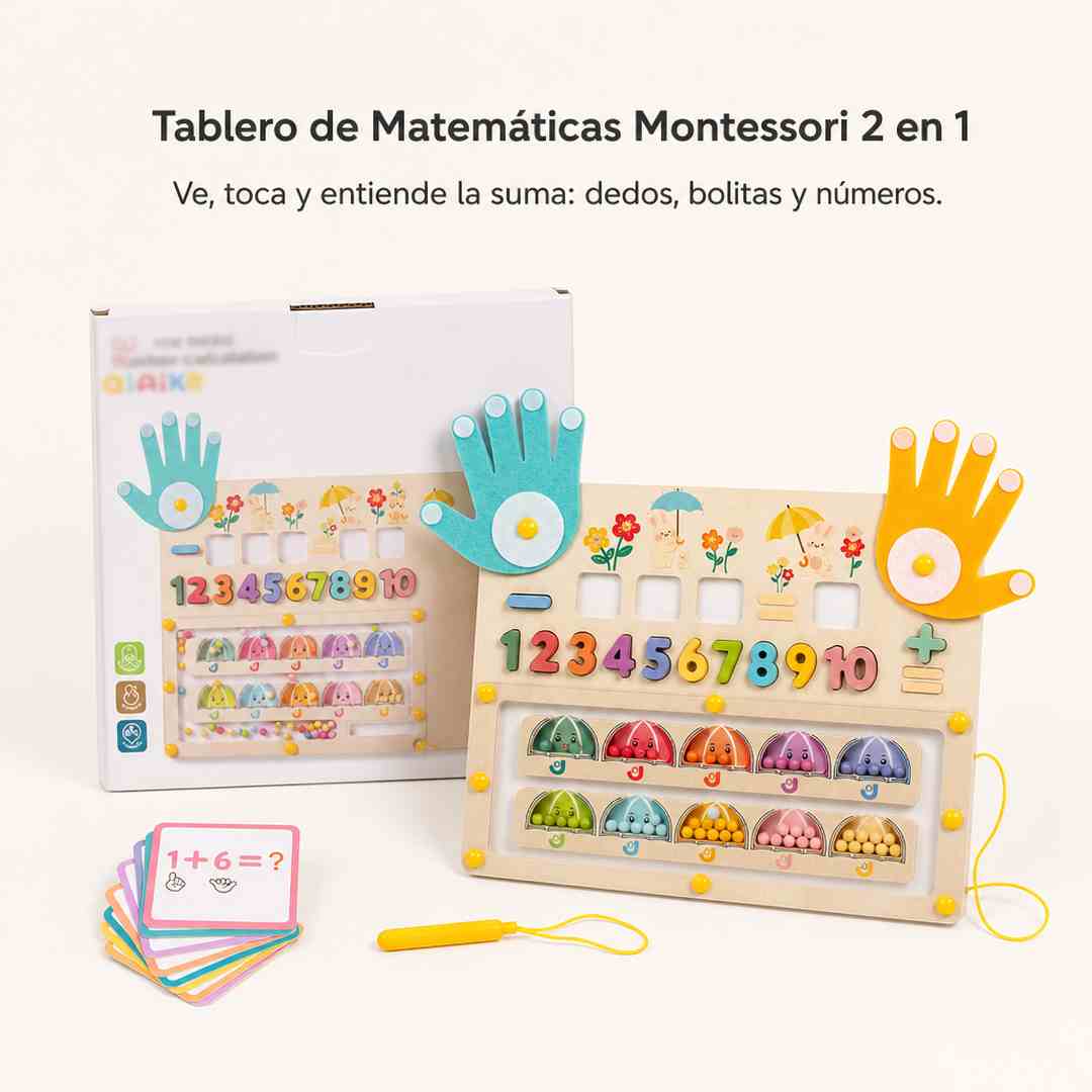 Tablero Montessori de Matemáticas - Aprende a Sumar con sus Manos