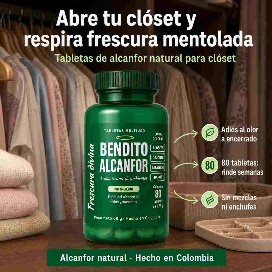 Bendito Alcanfor - Elimina el Olor a Encerrado y Disfruta la Frescura
