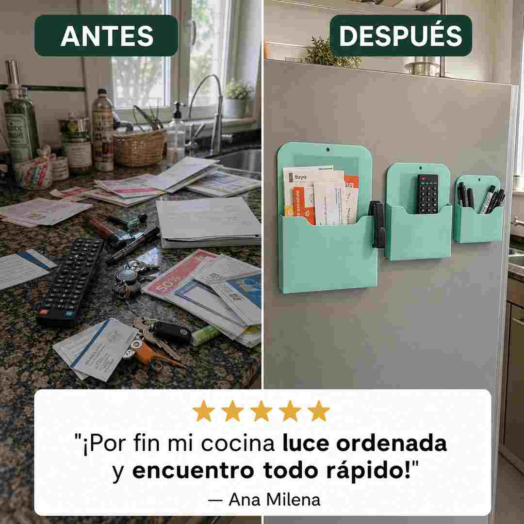 Organizador Magnético de Pared - Adiós al Desorden - Pack x3 Tamaños
