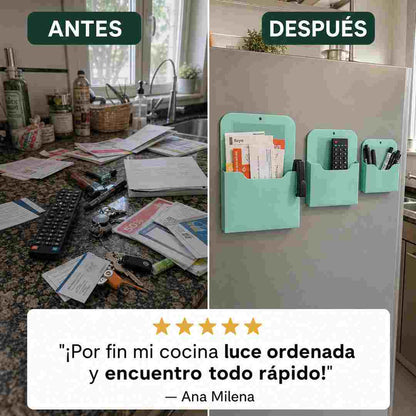 Organizador Magnético de Pared - Adiós al Desorden - Pack x3 Tamaños