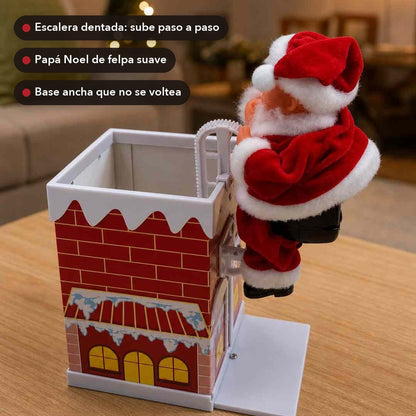 Papá Noel en la Chimenea - Trepa y se Mete Solo, con Música