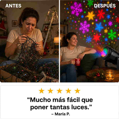 Proyector Navideño LED Estrella y Copos - Decora Sin Enredos - Envio Gratis
