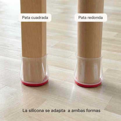 Protector Silicona Patas de Silla x8 - Sin Rayas ni Chillidos