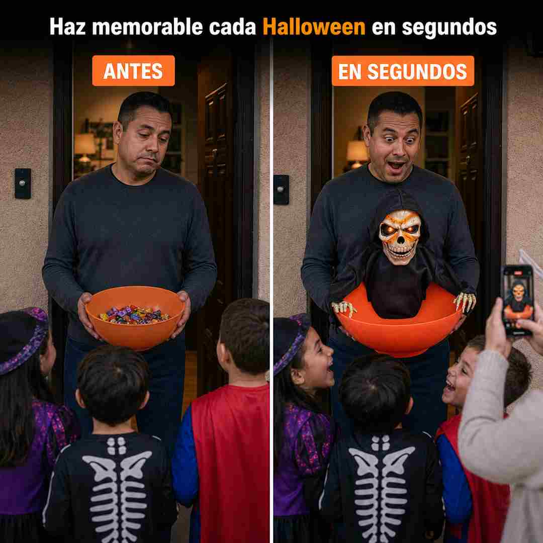 Dulcero Calavera Animada de Halloween - Se Activa con Movimiento