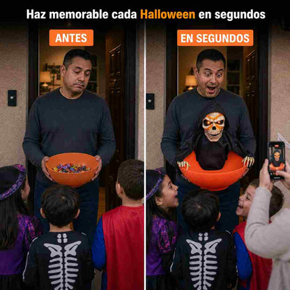 Dulcero Calavera Animada de Halloween - Se Activa con Movimiento