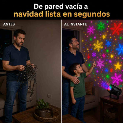 Proyector Navideño LED Estrella y Copos - Decora Sin Enredos - Envio Gratis