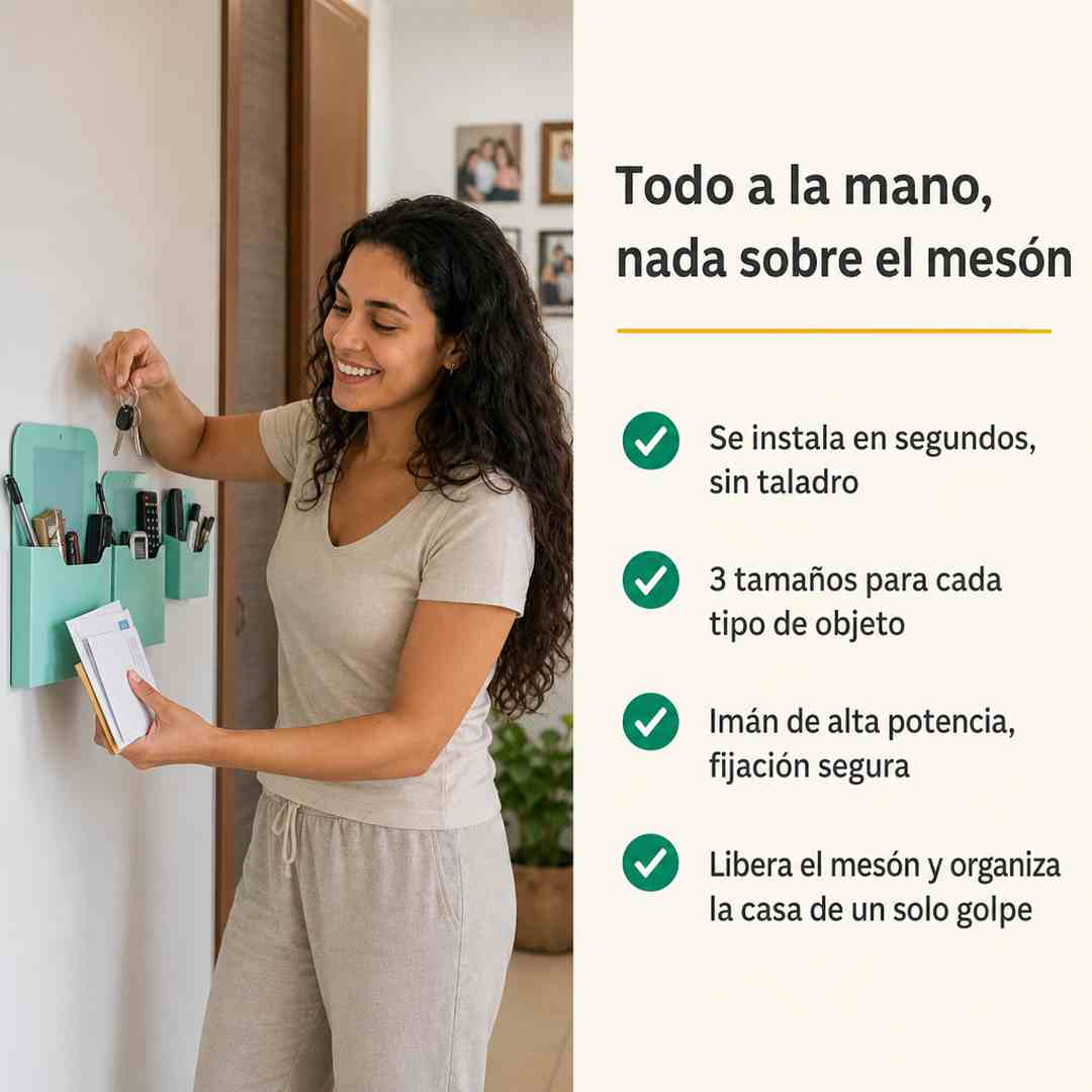 Organizador Magnético de Pared - Adiós al Desorden - Pack x3 Tamaños