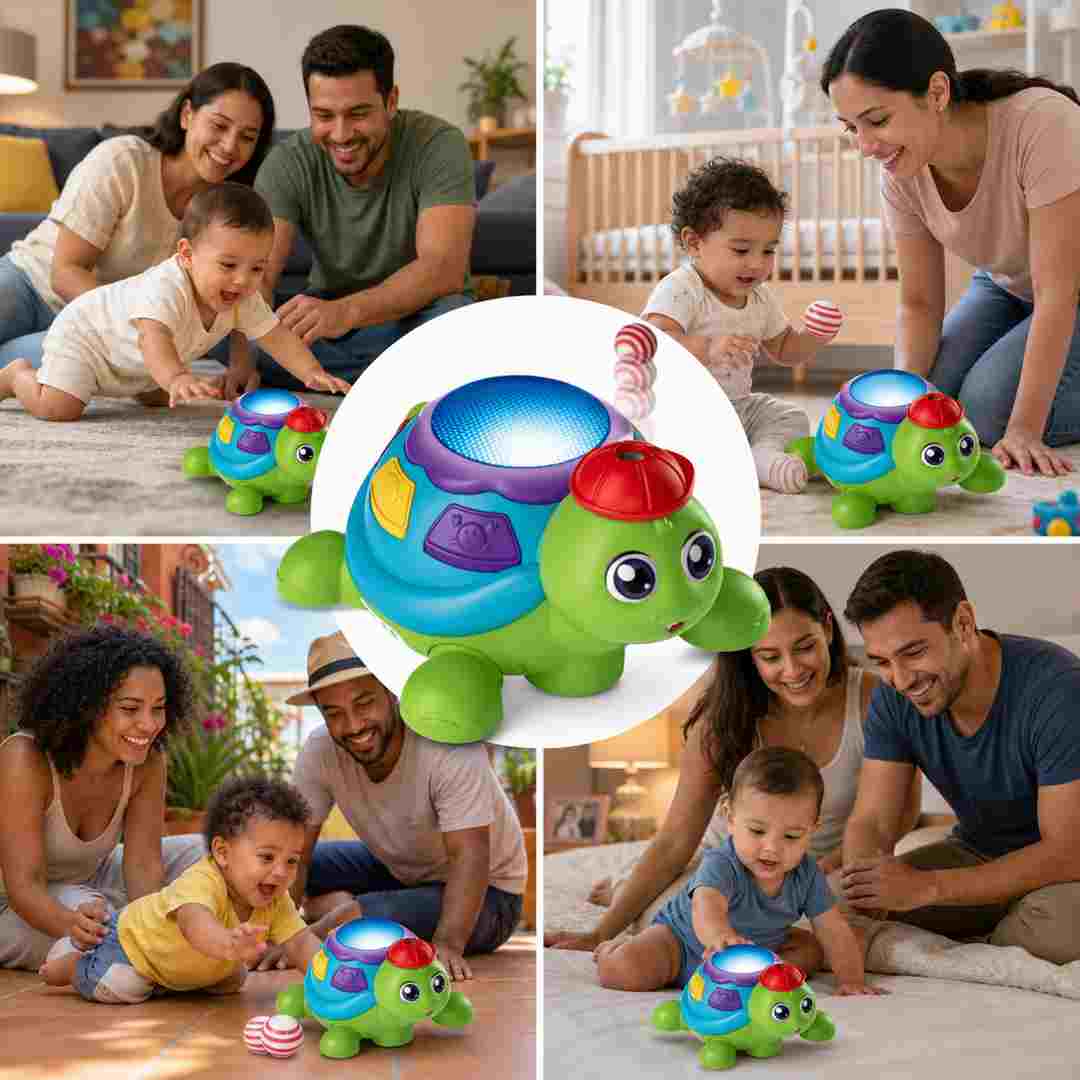 Tortuga Juguete Musical Alumbra - Se Entretiene Sola - Envio Gratis